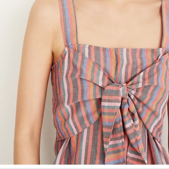 Madewell tie front striped cami tank top - Picture 12 of 12